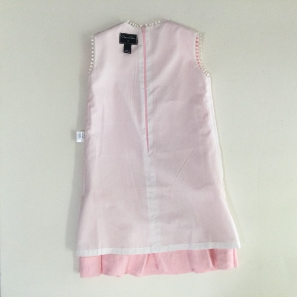 Oscar De La Renta Girls Linen Drop Waist Dress - Picture 4 of 6